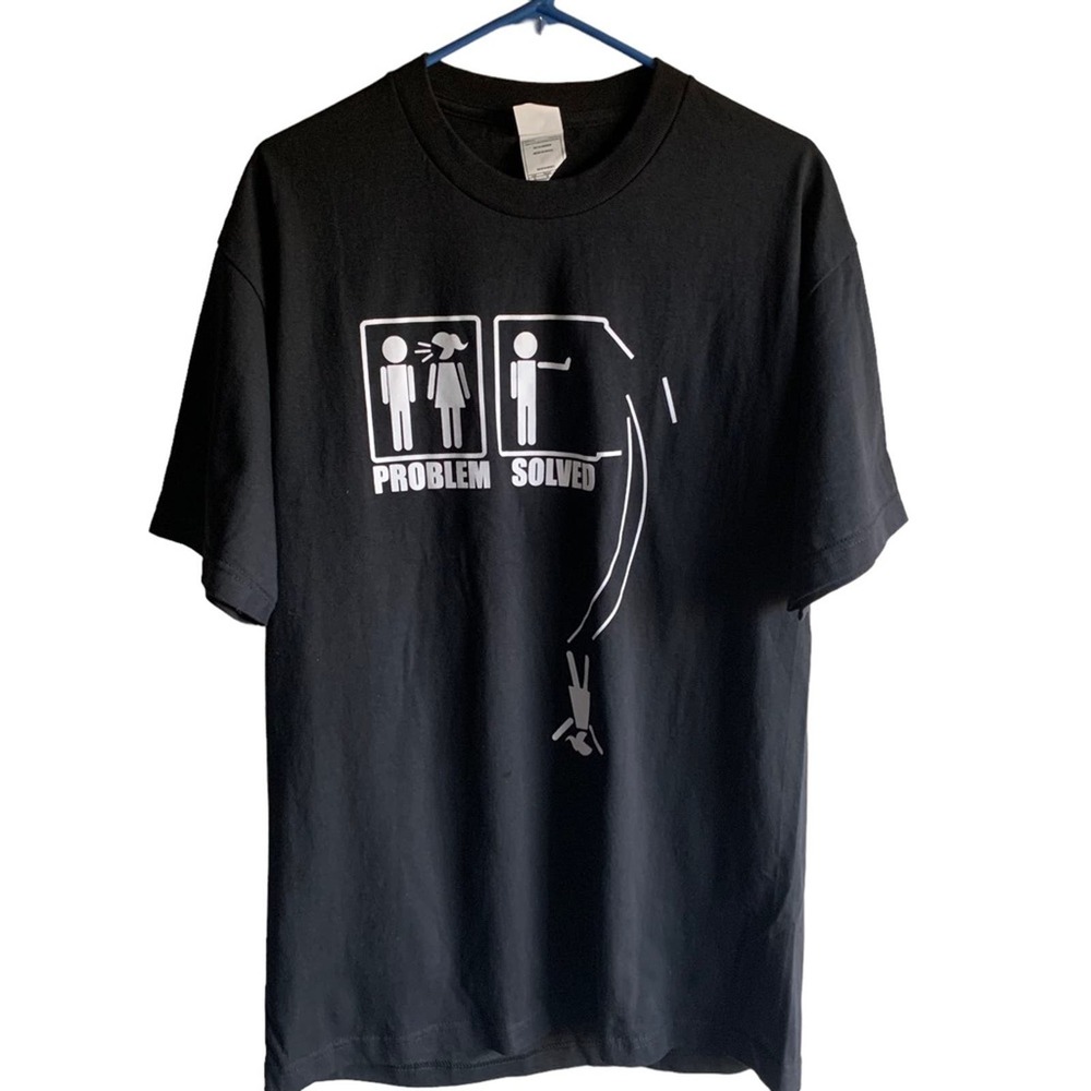 AL Style Men’s Problem Solved Black Tee Size Large